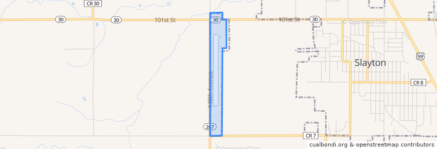 Mapa de ubicacion de Slayton Municipal Airport.