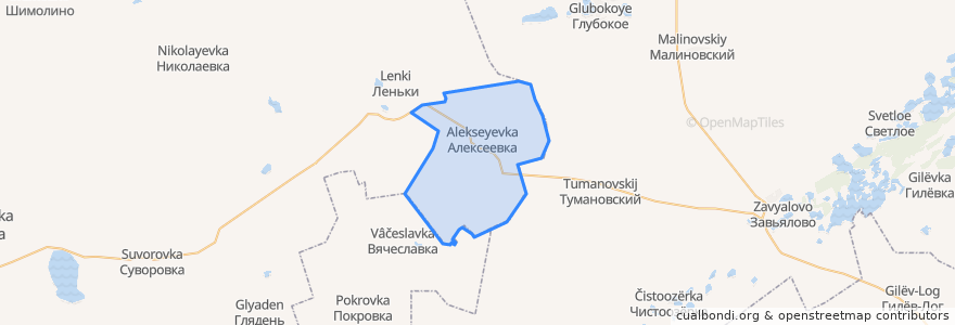 Mapa de ubicacion de Алексеевский сельсовет.