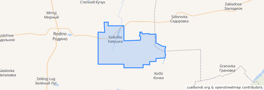 Mapa de ubicacion de Каяушинский сельсовет.