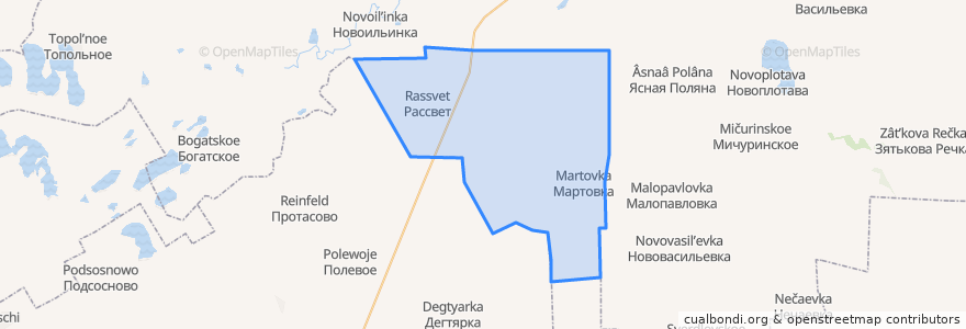 Mapa de ubicacion de Мартовский сельсовет.