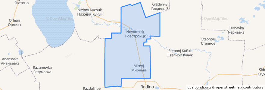 Mapa de ubicacion de Мирненский сельсовет.