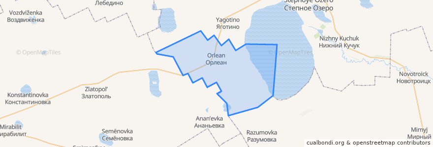 Mapa de ubicacion de Орлеанский сельсовет.