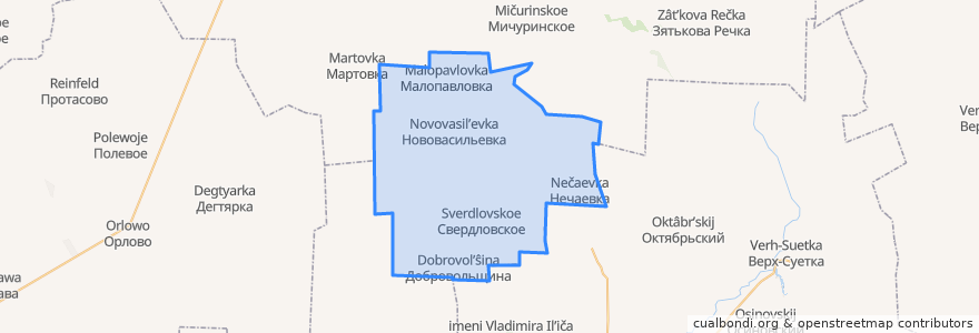 Mapa de ubicacion de Свердловский сельсовет.