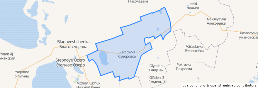 Mapa de ubicacion de Суворовский сельсовет.