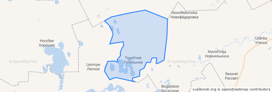 Mapa de ubicacion de Тополинский сельсовет.