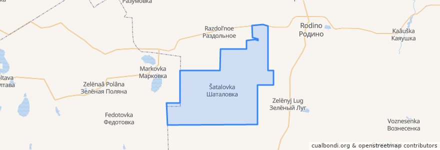 Mapa de ubicacion de Шаталовский сельсовет.