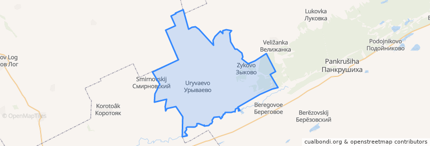 Mapa de ubicacion de Урываевский сельсовет.