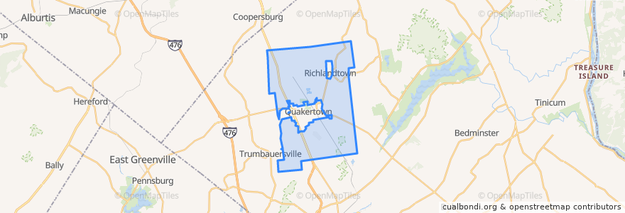 Mapa de ubicacion de Richland Township.