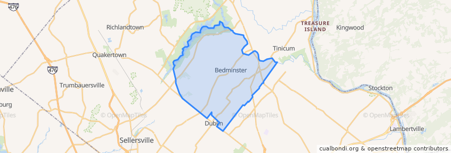 Mapa de ubicacion de Bedminster Township.