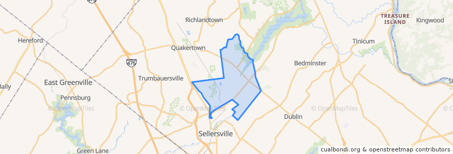 Mapa de ubicacion de East Rockhill.