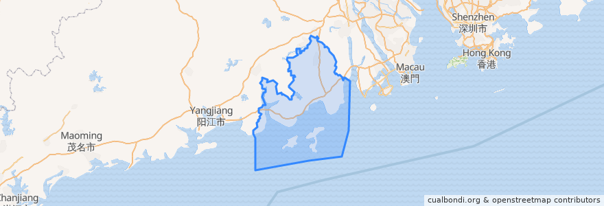 Mapa de ubicacion de Taishan.