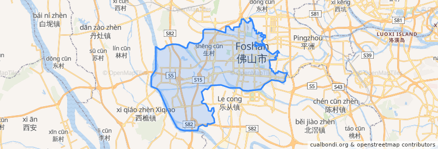 Mapa de ubicacion de 禅城区.