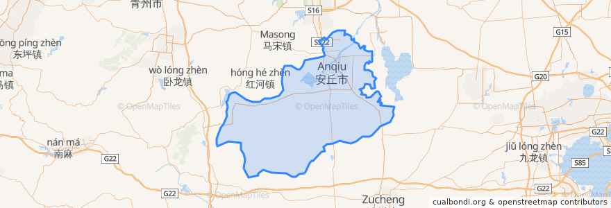 Mapa de ubicacion de 安丘市.