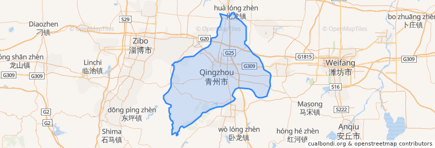 Mapa de ubicacion de 青州市.