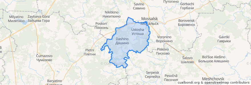 Mapa de ubicacion de сельское поселение Село Дашино.