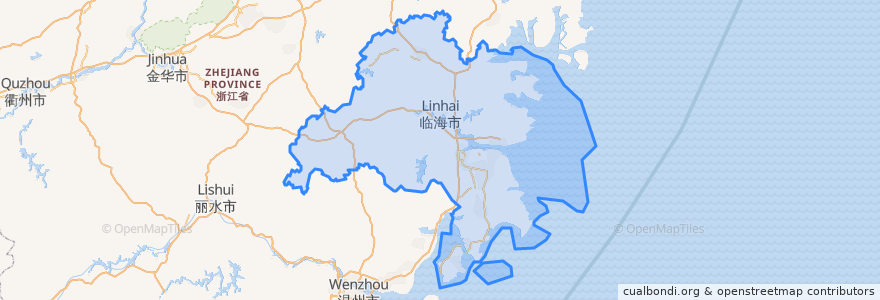 Mapa de ubicacion de Taizhou.