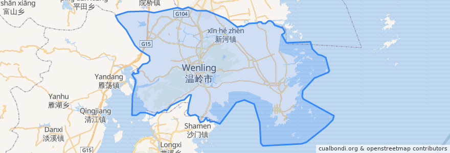 Mapa de ubicacion de Wenling.