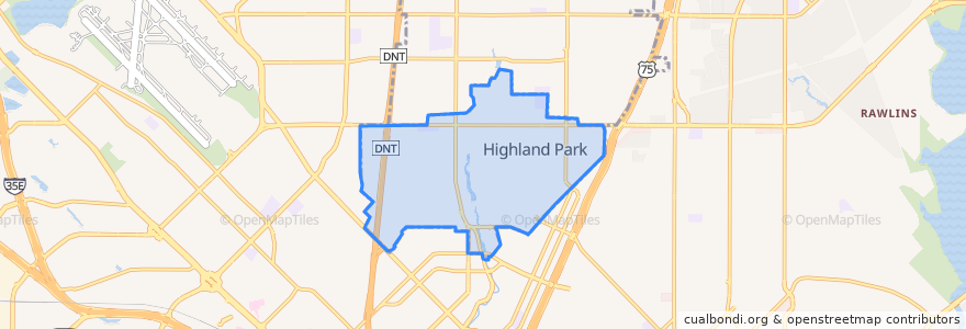 Mapa de ubicacion de Highland Park.