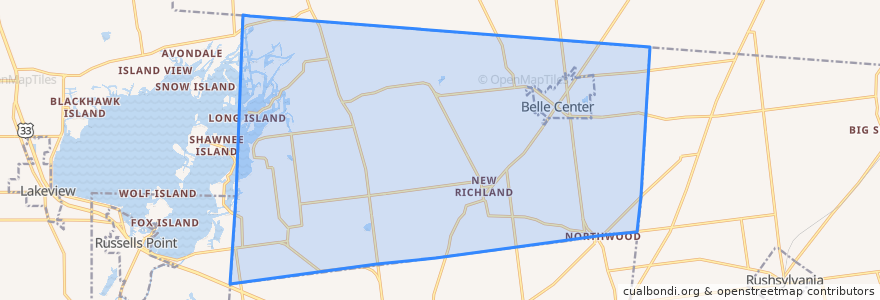 Mapa de ubicacion de Municipio de Richland.