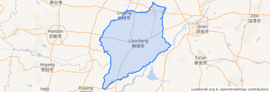 Mapa de ubicacion de 聊城市.