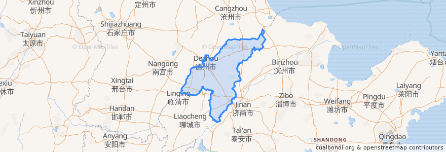 Mapa de ubicacion de 德州市.