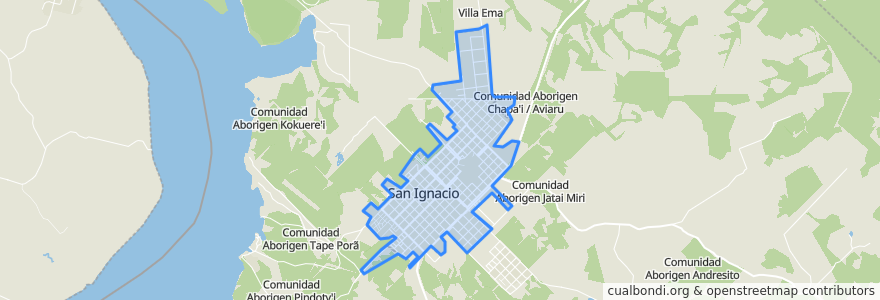 Mapa de ubicacion de San Ignacio.