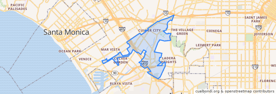 Mapa de ubicacion de Culver City.