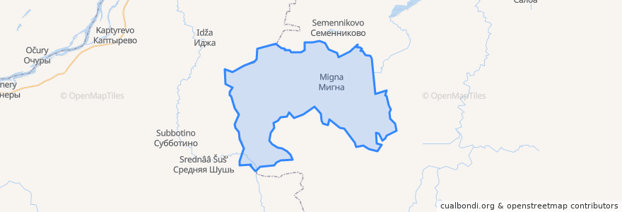 Mapa de ubicacion de Мигнинский сельсовет.