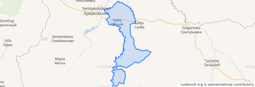 Mapa de ubicacion de Ойский сельсовет.