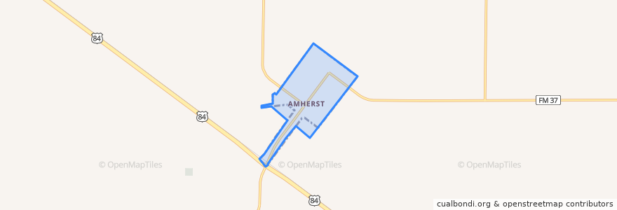 Mapa de ubicacion de Amherst.