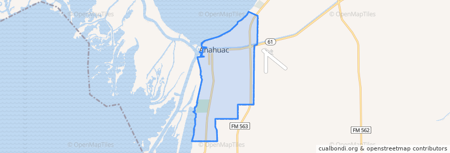 Mapa de ubicacion de Anahuac.