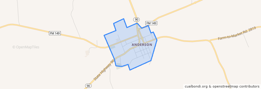 Mapa de ubicacion de Anderson.