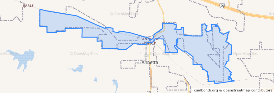 Mapa de ubicacion de Annetta North.