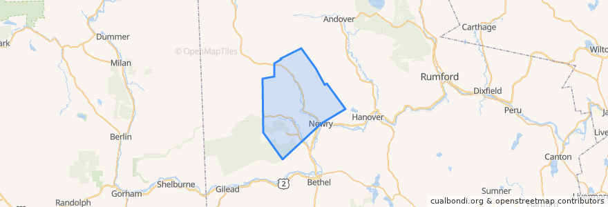 Mapa de ubicacion de Newry.