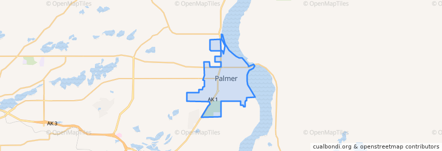 Mapa de ubicacion de Palmer.