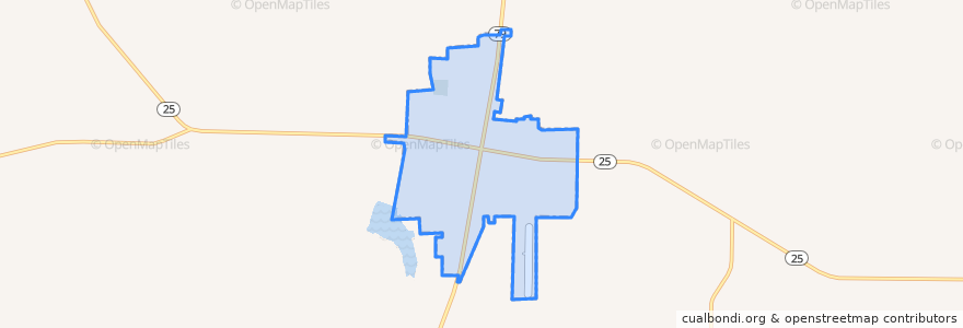 Mapa de ubicacion de Archer City.