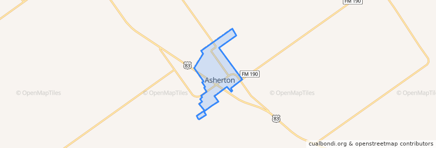 Mapa de ubicacion de Asherton.