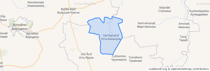 Mapa de ubicacion de Усть-Каначульский сельсовет.