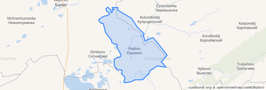 Mapa de ubicacion de Паклинский сельсовет.