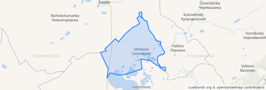 Mapa de ubicacion de Ситниковский сельсовет.