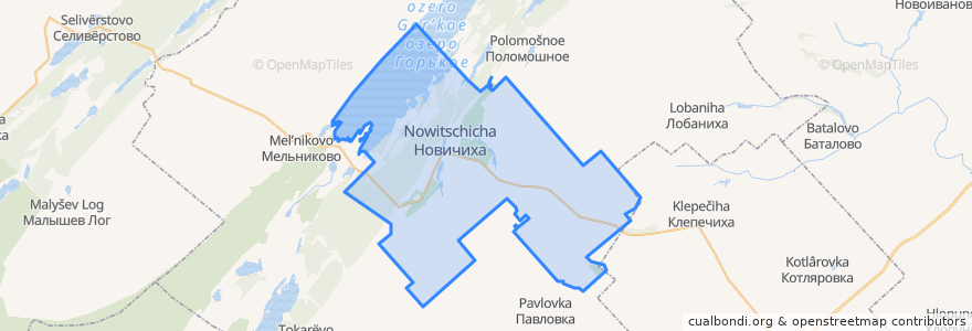 Mapa de ubicacion de Новичихинский сельсовет.