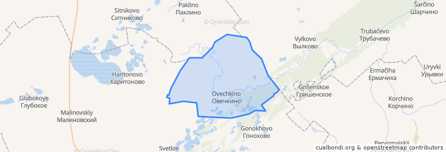 Mapa de ubicacion de Овечкинский сельсовет.