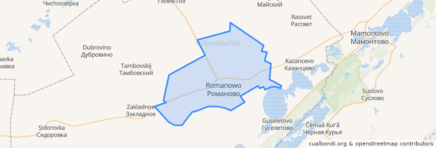 Mapa de ubicacion de Романовский сельсовет.