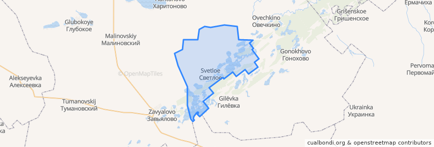 Mapa de ubicacion de Светловский сельсовет.