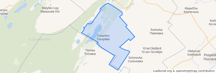 Mapa de ubicacion de Токарёвский сельсовет.