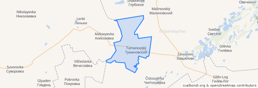 Mapa de ubicacion de Тумановский сельсовет.