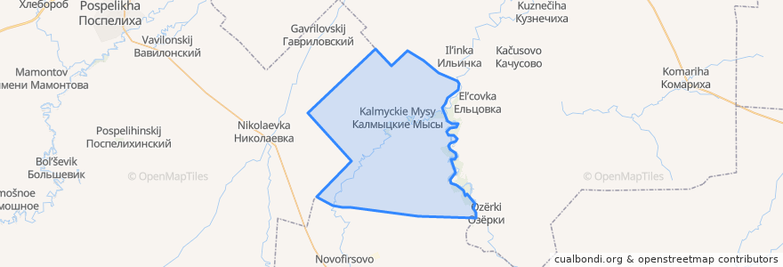 Mapa de ubicacion de Калмыцко-Мысовской сельсовет.