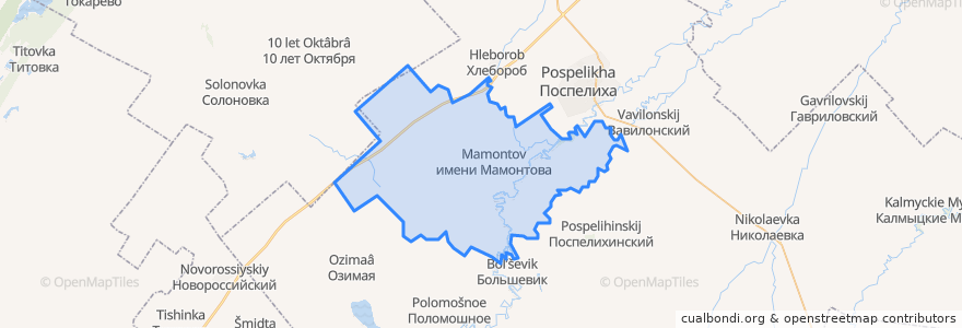 Mapa de ubicacion de Мамонтовский сельсовет.