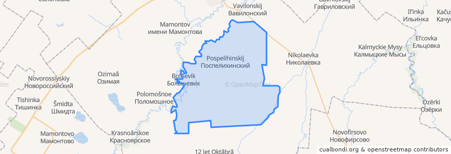 Mapa de ubicacion de Поспелихинский сельсовет.