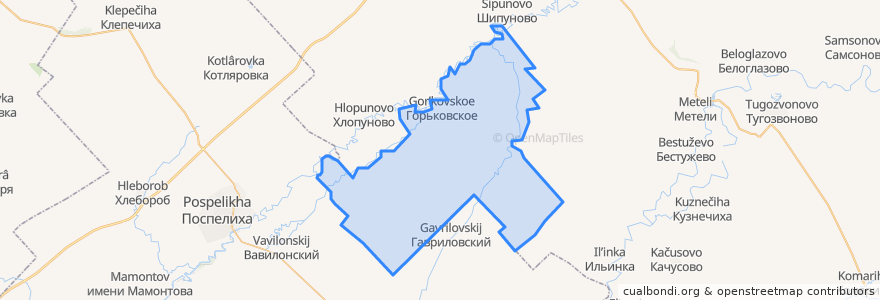 Mapa de ubicacion de Горьковский сельсовет.